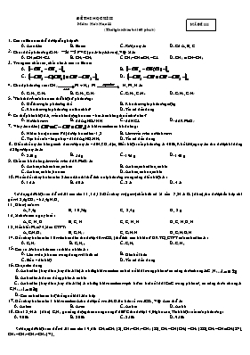 Đề thi học kì II môn Hóa học 11 - Mã đề 111